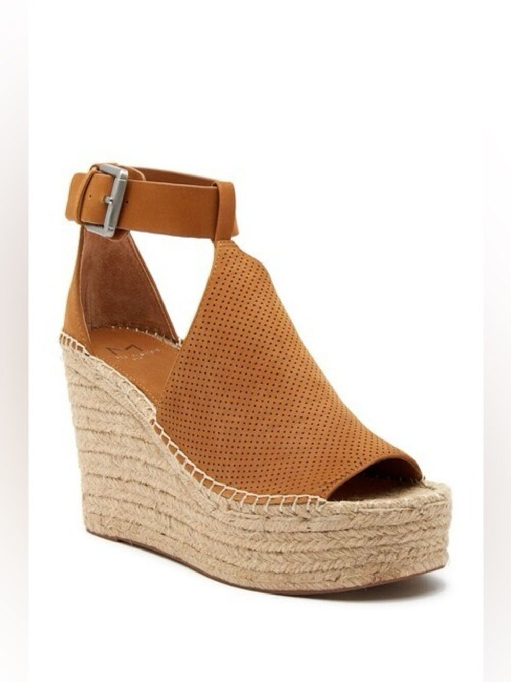 Marc Fisher Annie Perforated Espadrille Platform Wedge Sz 7.5